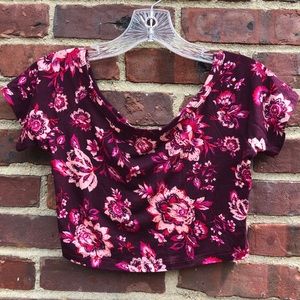 NWT Pink floral crop top